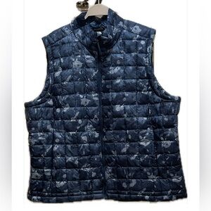 The North Face Navy Floral Puffer Vest